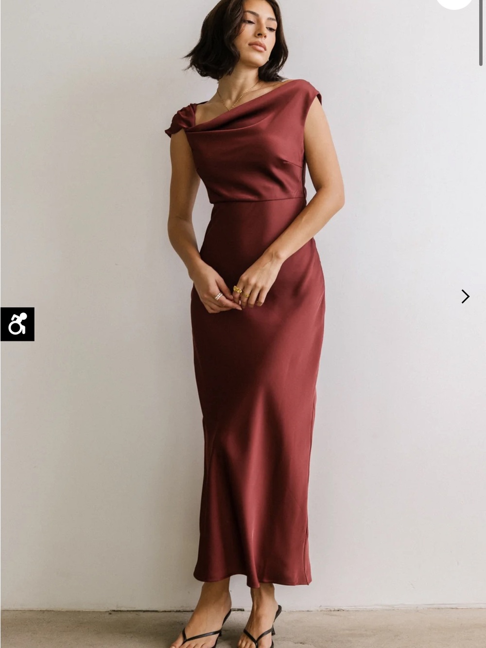 Rodney Asymmetrical Maxi Dress in Burgundy